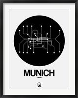 Munich Black Subway Map Fine Art Print