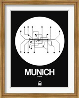 Munich White Subway Map Fine Art Print