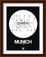 Munich White Subway Map Fine Art Print
