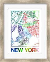 New York Watercolor Street Map Fine Art Print