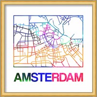 Amsterdam Watercolor Street Map Fine Art Print