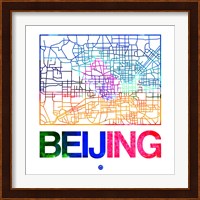 Beijing Watercolor Street Map Fine Art Print