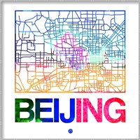 Beijing Watercolor Street Map Fine Art Print