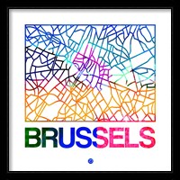 Brussels Watercolor Street Map Fine Art Print