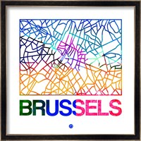 Brussels Watercolor Street Map Fine Art Print