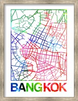 Bangkok Watercolor Street Map Fine Art Print
