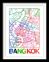 Bangkok Watercolor Street Map Fine Art Print