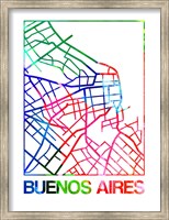 Buenos Aires Watercolor Street Map Fine Art Print