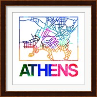Athens Watercolor Street Map Fine Art Print