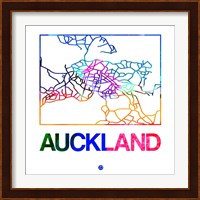 Auckland Watercolor Street Map Fine Art Print