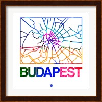 Budapest Watercolor Street Map Fine Art Print