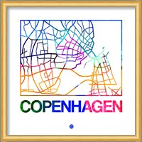 Copenhagen Watercolor Street Map Fine Art Print