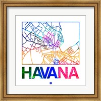 Havana Watercolor Street Map Fine Art Print