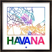 Havana Watercolor Street Map Fine Art Print