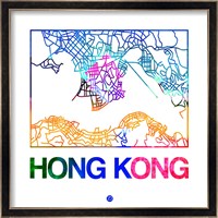 Hong Kong Watercolor Street Map Fine Art Print
