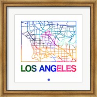 Los Angeles Watercolor Street Map Fine Art Print