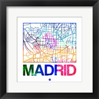 Madrid Watercolor Street Map Fine Art Print