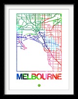 Melbourne Watercolor Street Map Fine Art Print