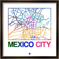 Mexico City Watercolor Street Map Fine Art Print