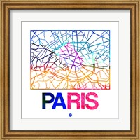 Paris Watercolor Street Map Fine Art Print
