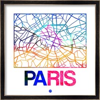 Paris Watercolor Street Map Fine Art Print