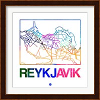 Reykjavik Watercolor Street Map Fine Art Print