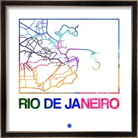 Rio De Janeiro Watercolor Street Map Fine Art Print