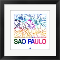 Sao Paulo Watercolor Street Map Fine Art Print