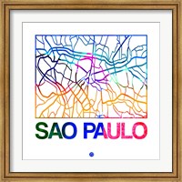 Sao Paulo Watercolor Street Map Fine Art Print