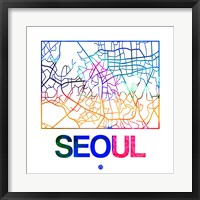 Seoul Watercolor Street Map Fine Art Print