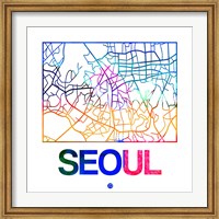Seoul Watercolor Street Map Fine Art Print
