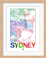 Sydney Watercolor Street Map Fine Art Print