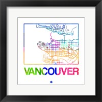 Vancouver Watercolor Street Map Fine Art Print