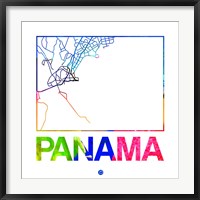 Panama Watercolor Street Map Fine Art Print
