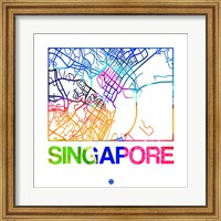 Singapore Watercolor Street Map Fine Art Print