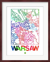 Warsaw Watercolor Street Map Fine Art Print