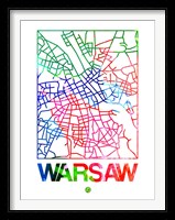 Warsaw Watercolor Street Map Fine Art Print