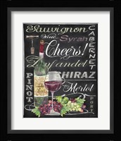 Cheers Wine Art - Black Framed Print