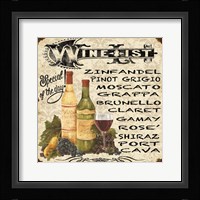 Wine List Vintage Fine Art Print