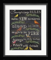 Camping Rules  -  Blackboard Fine Art Print