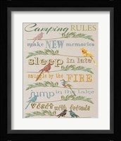 Camping Rules  -  White Fine Art Print