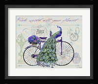 Peacock On Bicylce III Fine Art Print