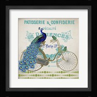 Peacock On Bicylce - E Framed Print