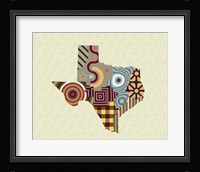 Texas State Map Framed Print