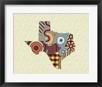 Texas State Map Framed Print