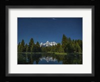 Iridium Flare over Grand Teton Framed Print