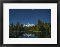 Iridium Flare over Grand Teton Framed Print