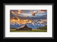 Moulton Barn Sunset Fire Fine Art Print