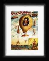 Circus 1882 - Bicycle Parachute Act Fine Art Print