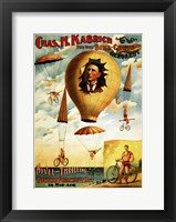 Circus 1882 - Bicycle Parachute Act Fine Art Print